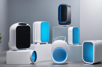 Various brands of air purifiers with blue filters
