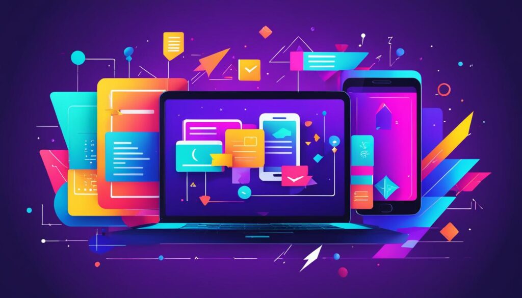 Abstract vibrant digital mobile coupons illustration