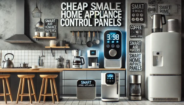 Modern kitchen with smart home appliances.