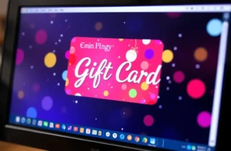Digital gift card displayed on computer screen