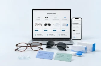 Eyewear deals website on laptop and smartphone
